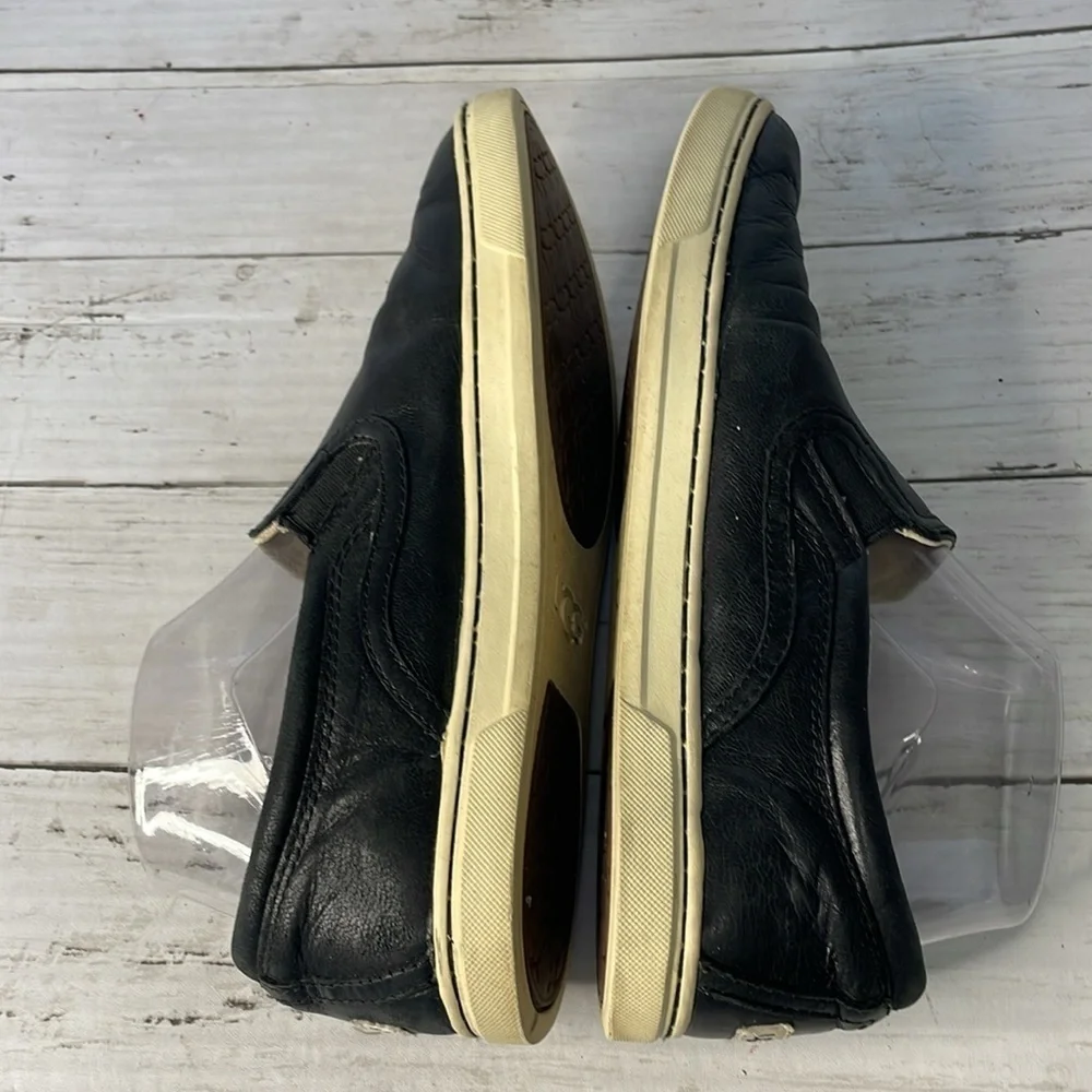 UGG Black Leather Fierce Slip On Loafers